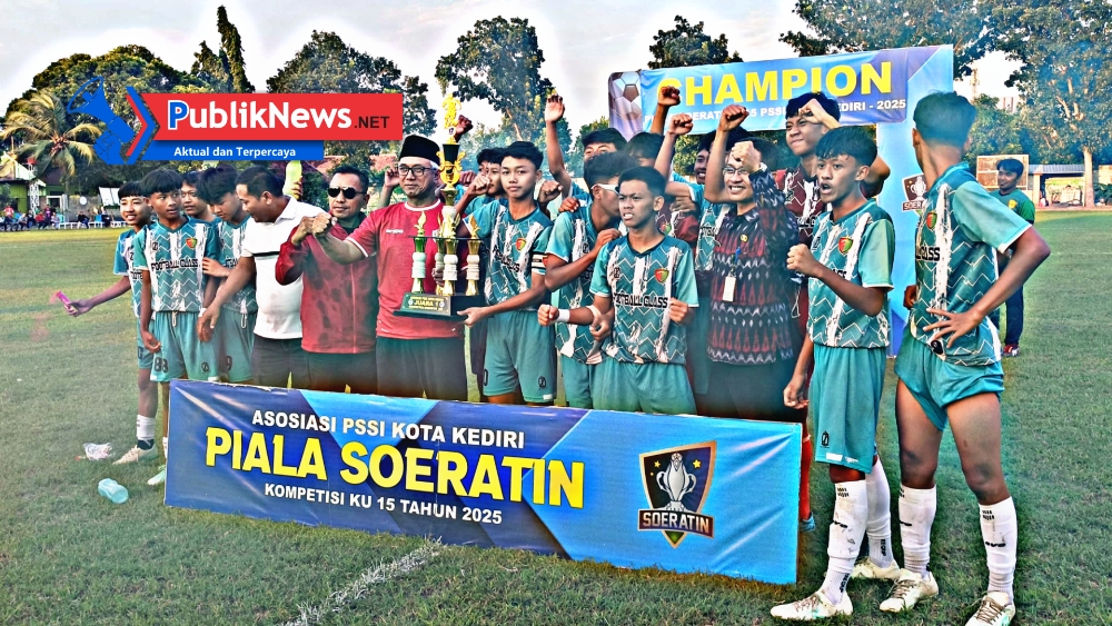 Football Class SMPN 2 Sabet Juara Piala Soeratin U-15 Kota Kediri, Taklukkan Persik dengan Skor Tipis 1-0