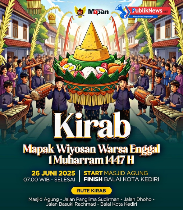 Pemkot Kediri Gelar Kirab Budaya Sambut 1 Muharram 1447 H, Tampilkan Ragam Tradisi dan Kearifan Lokal