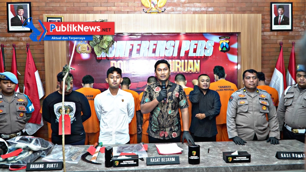 Polres Pasuruan Ungkap 4 Kasus Besar, Lima Tersangka Diamankan