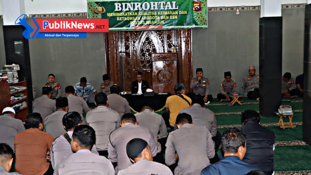 Tingkatkan Ketakwaan, Polres Nganjuk Gelar Binrohtal di Masjid Al-Ikhlas