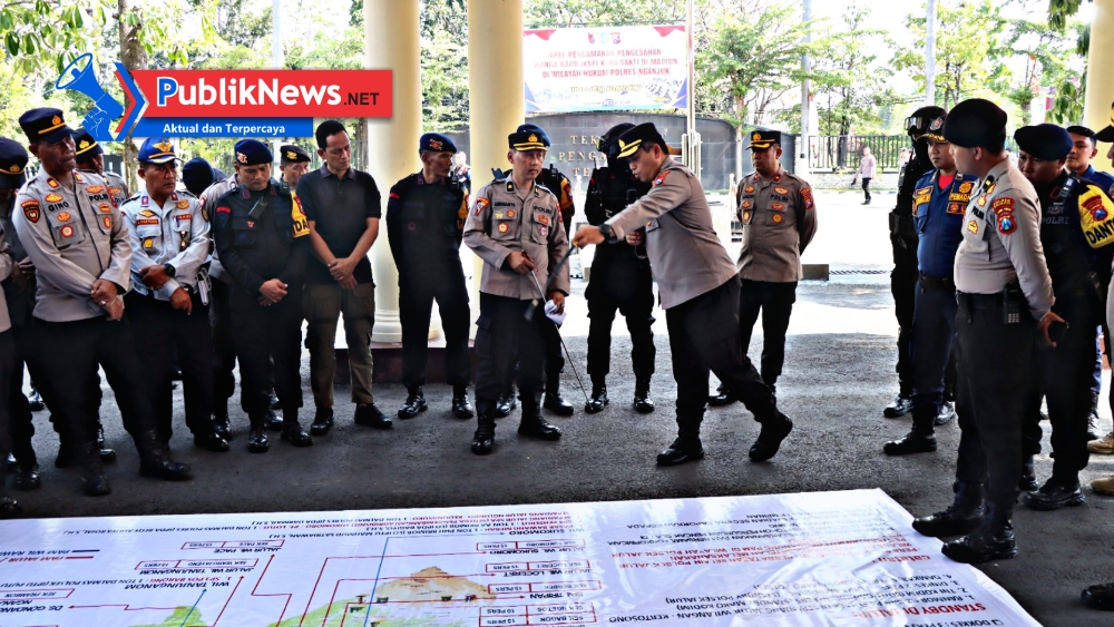 Apel Pengamanan Pengesahan IKSPI, Kapolres Nganjuk Tegaskan Kesiapan Personel Jaga Kamtibmas