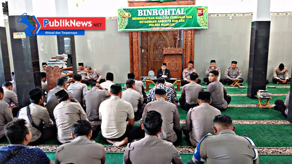 Lewat Binrohtal, Polres Nganjuk Tekankan Keikhlasan dan Tanggung Jawab dalam Bertugas