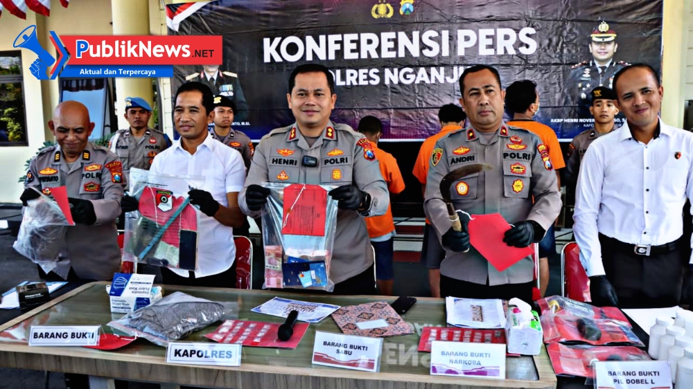 Polres Nganjuk Ungkap Kasus Kriminal dan Narkoba Agustus 2025, Kapolres Pastikan Rasa Aman Warga