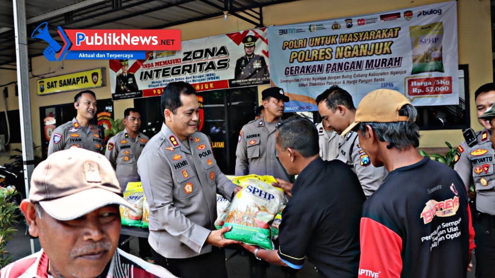 Polres Nganjuk Gelar Gerakan Pangan Murah, Ringankan Beban Warga Sekitar Mako
