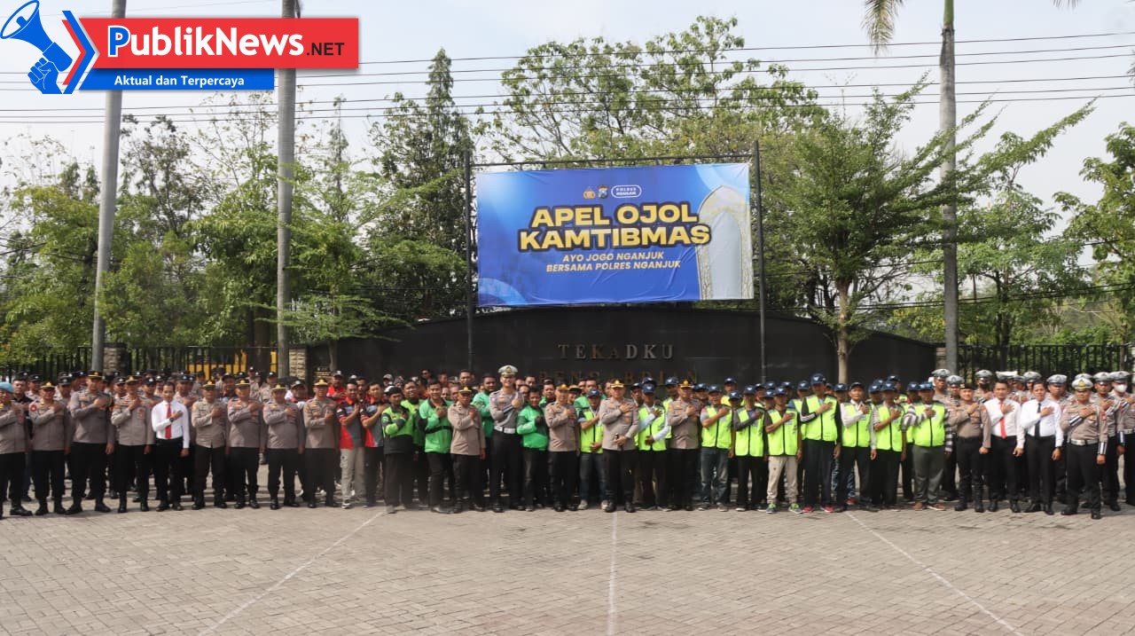 Polres Nganjuk Gelar Apel Ojol Kamtibmas, Perkuat Sinergi Bersama Komunitas untuk Jogo Nganjuk