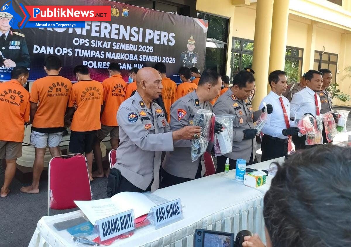 Kapolres Nganjuk Rilis Hasil Operasi Sikat Semeru 2025: 28 Kasus Kejahatan Berhasil Diungkap
