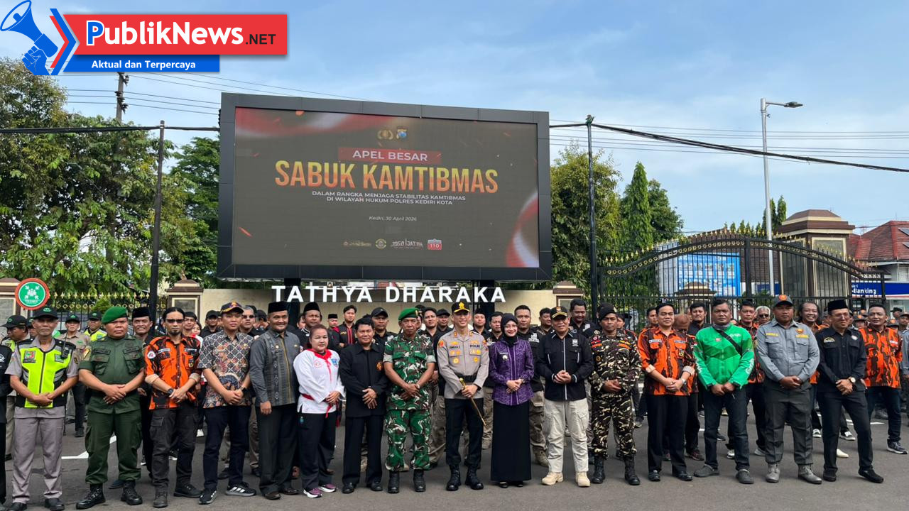 Ratusan Elemen Masyarakat Turun Tangan, PSHT Ikut Apel Besar Sabuk Kamtibmas di Kediri