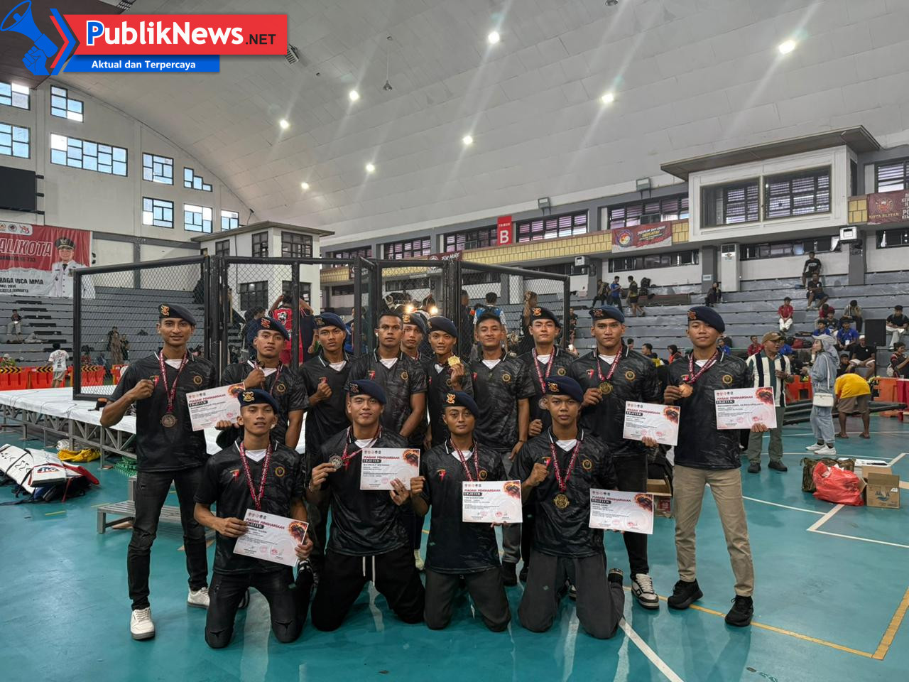 Brimob Polda Jatim Sabet 4 Emas di Kejurprov MMA Surabaya 2026