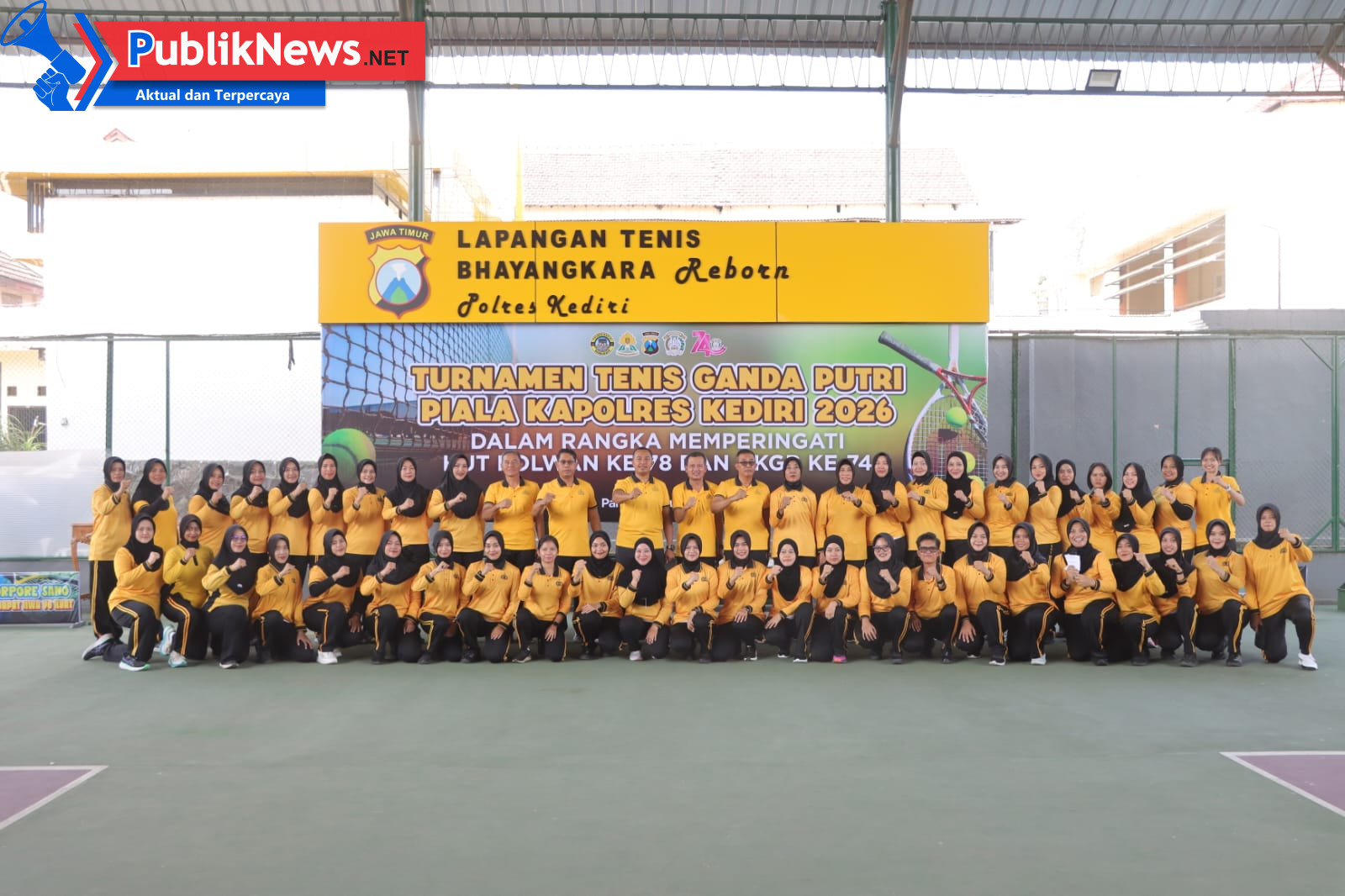 Turnamen Tenis Ganda Putri Piala Kapolres Kediri 2026 Resmi Dibuka, Semarakkan HUT Polwan ke-78 dan HKGB ke-74
