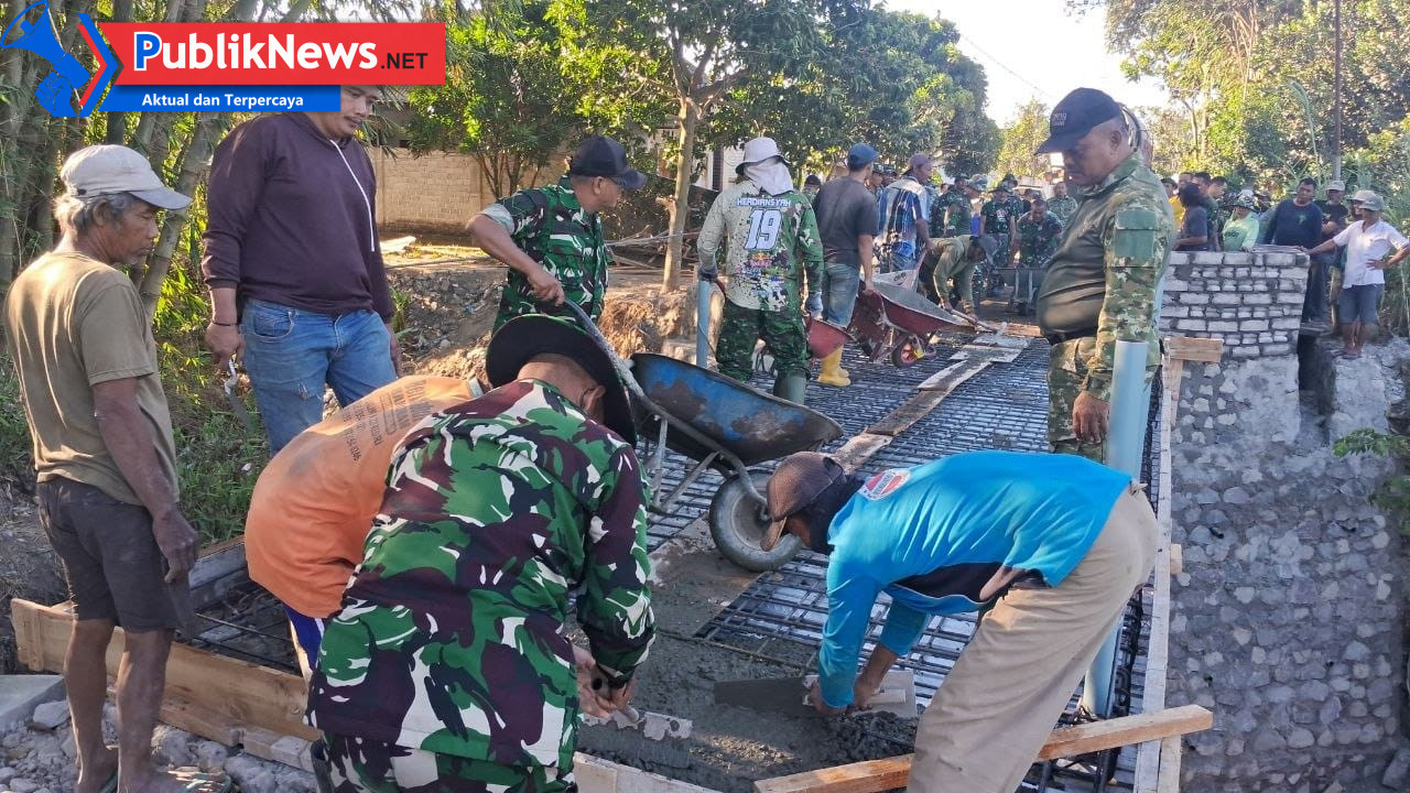 Kodim 0809/Kediri Bangun Jembatan Perintis Garuda Merah Putih, Perkuat Akses dan Dorong Perekonomian Warga