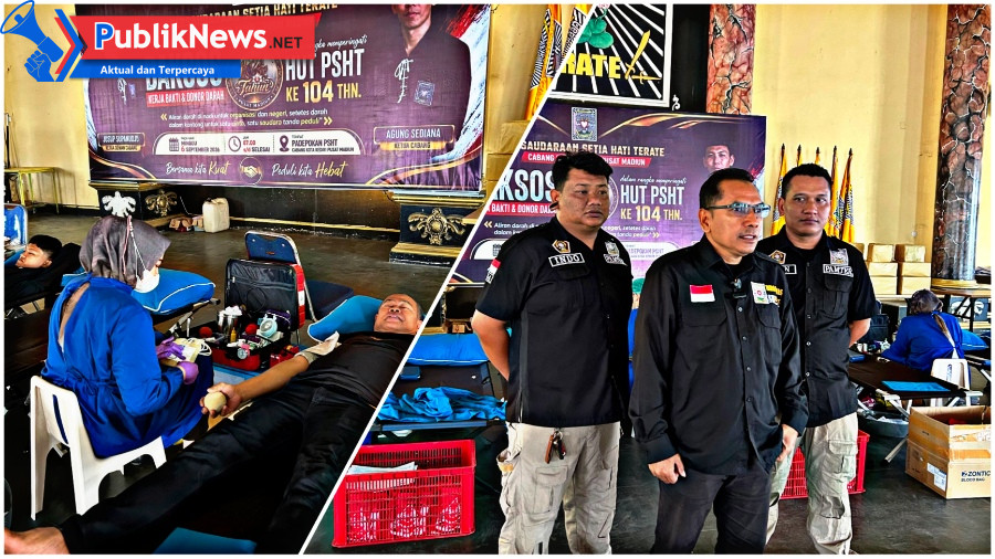 Setetes Darah untuk Sesama, PSHT Cabang Kota Kediri Gelar Aksi Donor Darah Peringati HUT ke-104